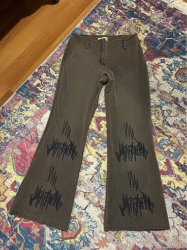 vintage desenli pantolon