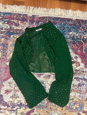 yeşil tül bolero