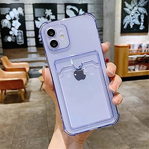 iphone 11 kartlıklı şeffaf telefon kılıfı