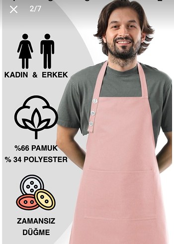 Pembe Pastel Mutfak Önlüğü - Görsel 2