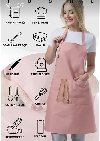 Pembe Pastel Mutfak Önlüğü - Görsel 3