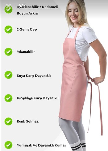 Pembe Pastel Mutfak Önlüğü - Görsel 6