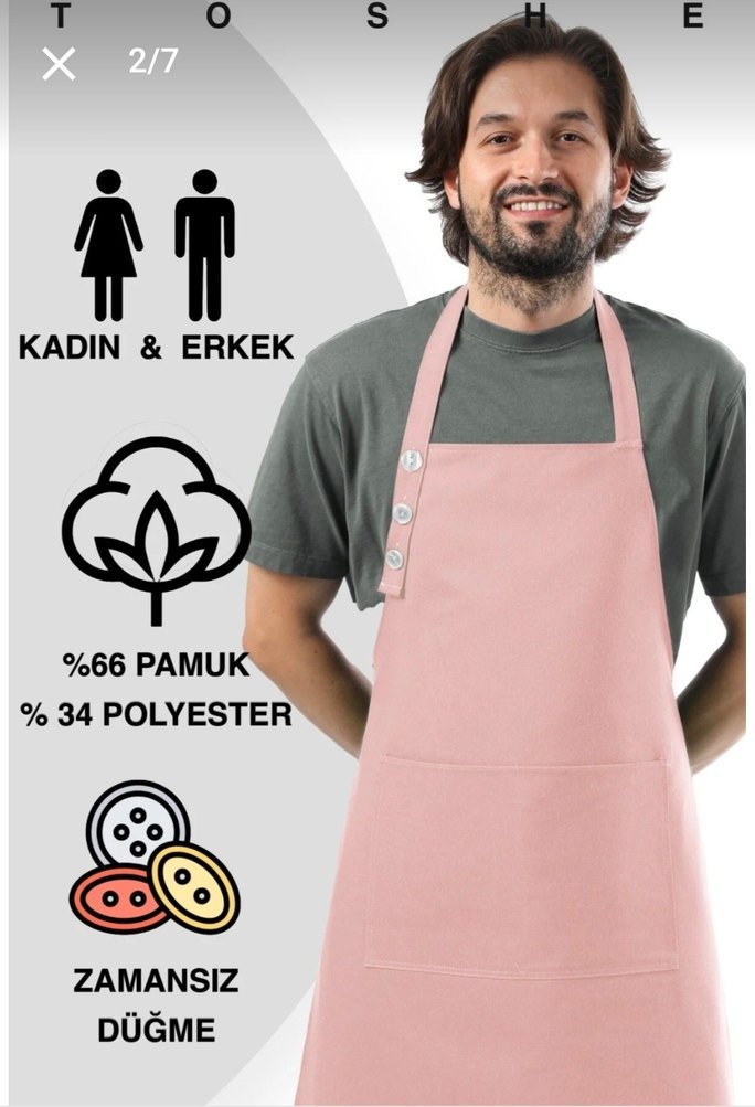 Pembe Pastel Mutfak Önlüğü - Görsel 2