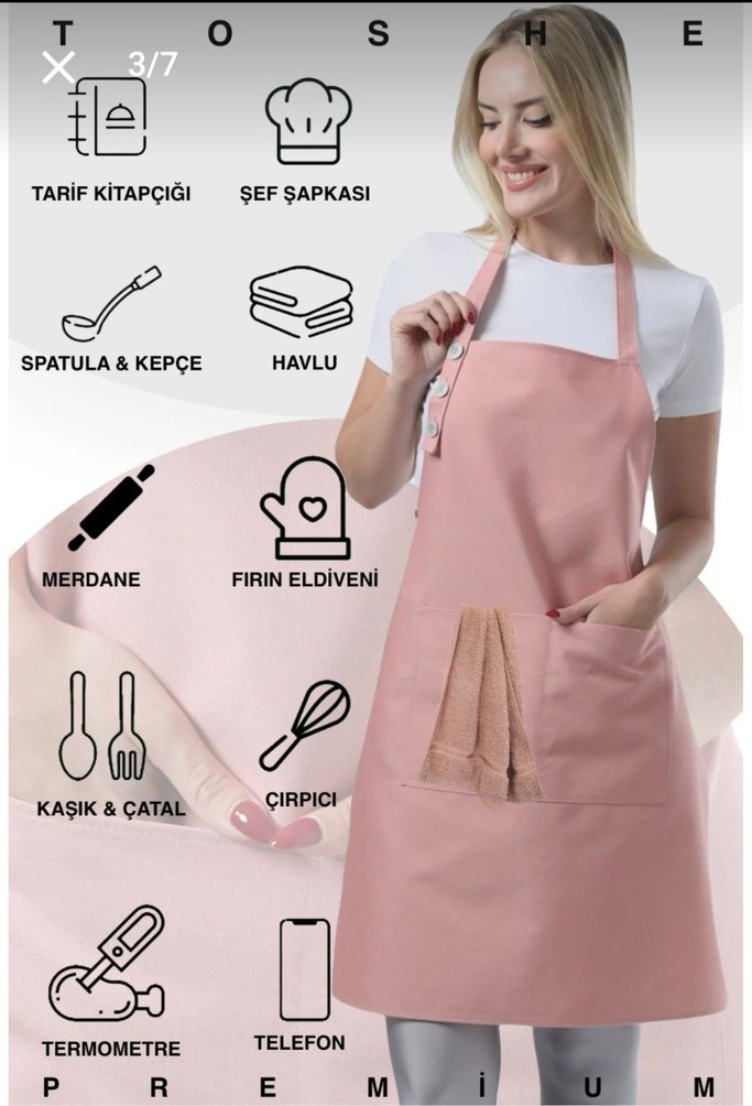 Pembe Pastel Mutfak Önlüğü - Görsel 3