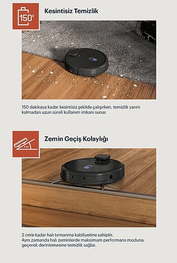  Beden Renk Robot Süpürge Moplu Grundig VCR 9031