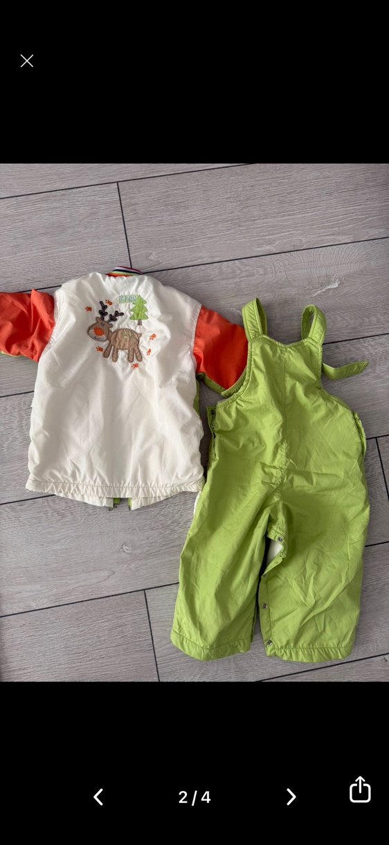 Renkli Nakışlı Bebek Erkek Kayak Tulumu - Görsel 2