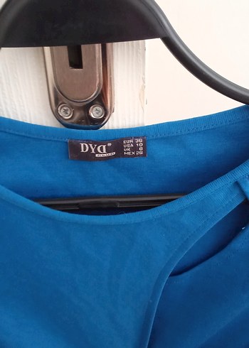 Mavi V Yakalı Fermuarlı Hamile Bluzu - Görsel 3