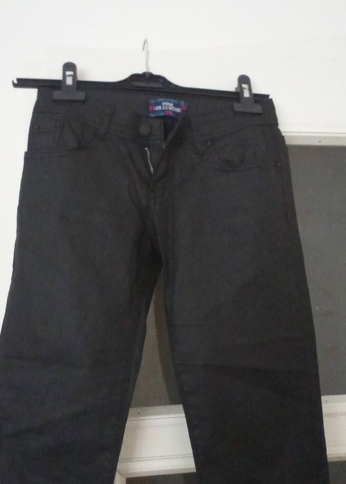 Siyah Kadın Midi Boy Denim Jean mumlu - Görsel 3