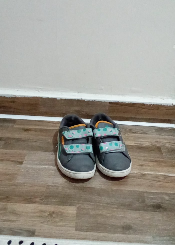 Gri unisex Çocuk Spor Ayakkabı Velcro - Görsel 2