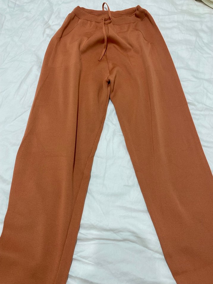 Bej, Midi Boy, Rahat Kesim Kadın Kumaş Pantolon - Görsel 2