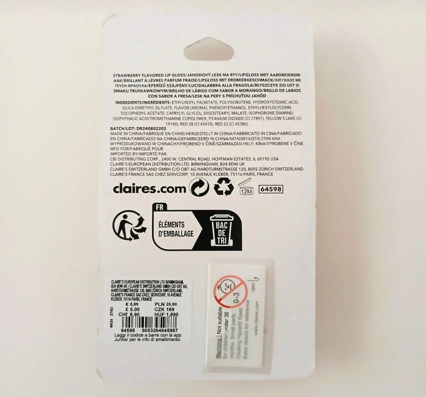 Claire's Çilek Aromalı Lip Gloss - Görsel 2