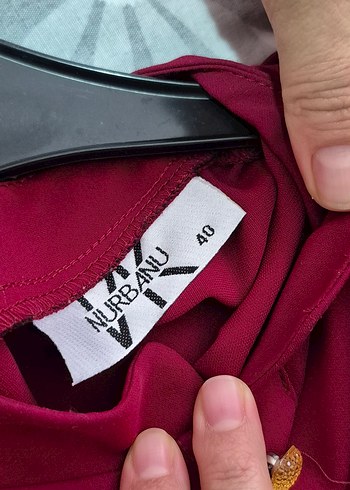 40 Beden bordo Renk Uzun Kollu Bordo Düğmeli Kadın Tunik