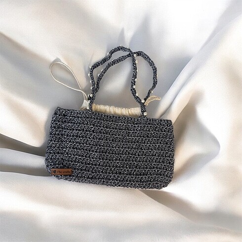 Örgü simli çanta-luxe pearl