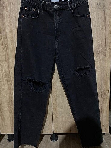 Siyah mom jean pantolon