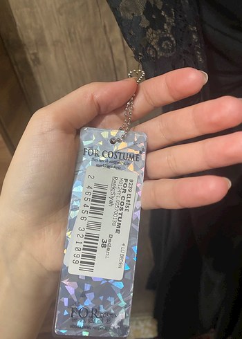 Uzun Kollu Straplez Siyah Gotik Abiye Elbise - Görsel 8