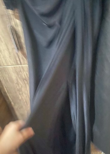 Uzun Kollu Straplez Siyah Gotik Abiye Elbise - Görsel 3