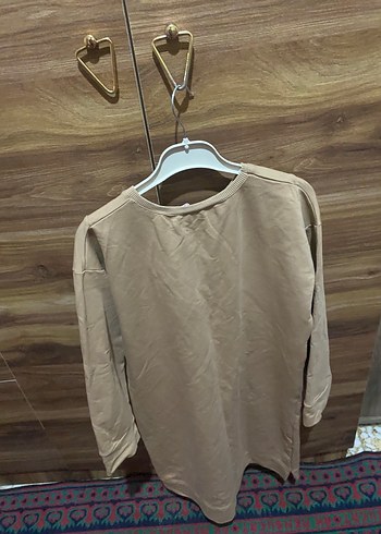 Bej Kısa Kesim Kadın Sweatshirt - Görsel 3