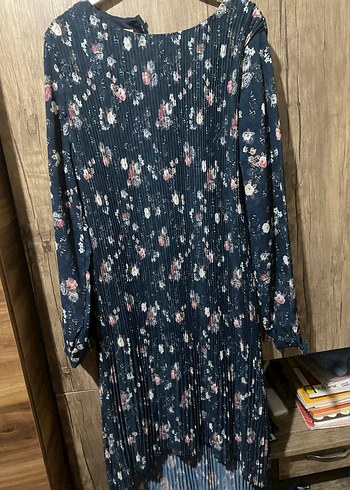 Mavi Piliseli Uzun Kadın Elbise - Görsel 2