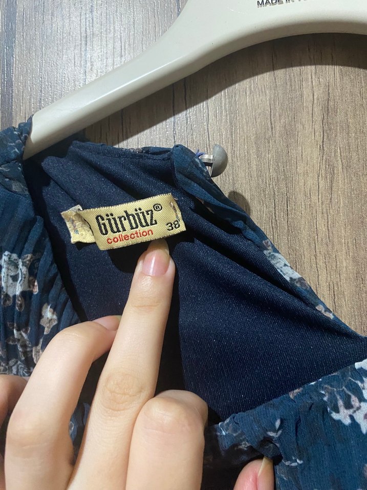 Mavi Piliseli Uzun Kadın Elbise - Görsel 3