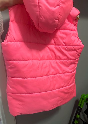 Kız Çocuk Pembe Fermuarlı Yelek - Görsel 4