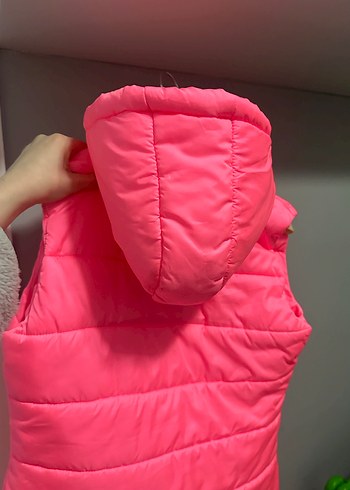 Kız Çocuk Pembe Fermuarlı Yelek - Görsel 7