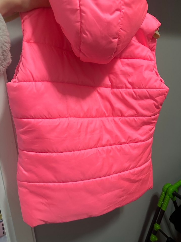 Kız Çocuk Pembe Fermuarlı Yelek - Görsel 4