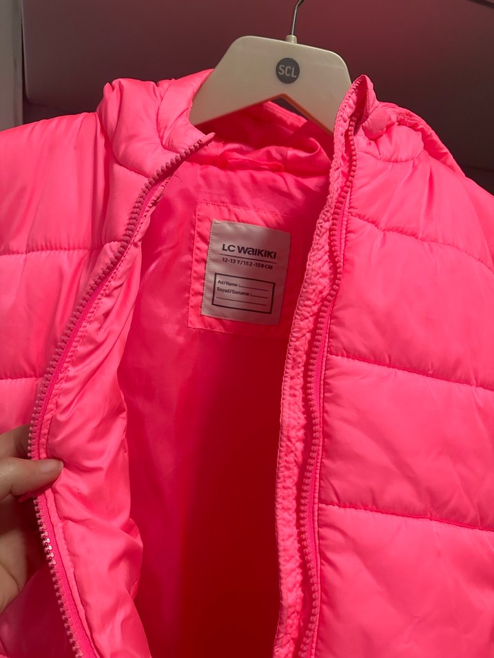 Kız Çocuk Pembe Fermuarlı Yelek - Görsel 2