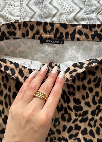 Armalife Kahverengi Leopar Desenli Midi Etek