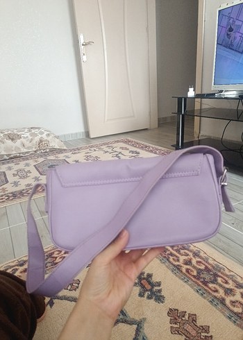 Pastel Mor Deri Kadın Çanta - Görsel 5