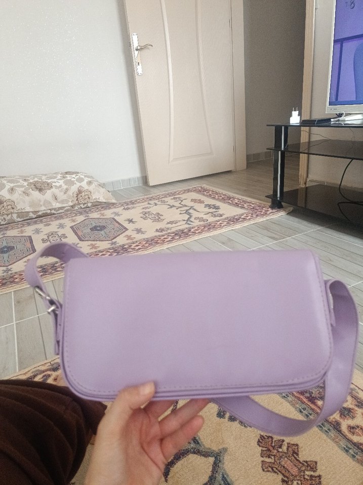 Pastel Mor Deri Kadın Çanta - Görsel 2