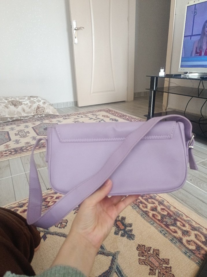 Pastel Mor Deri Kadın Çanta - Görsel 3