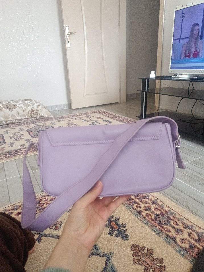 Pastel Mor Deri Kadın Çanta - Görsel 4