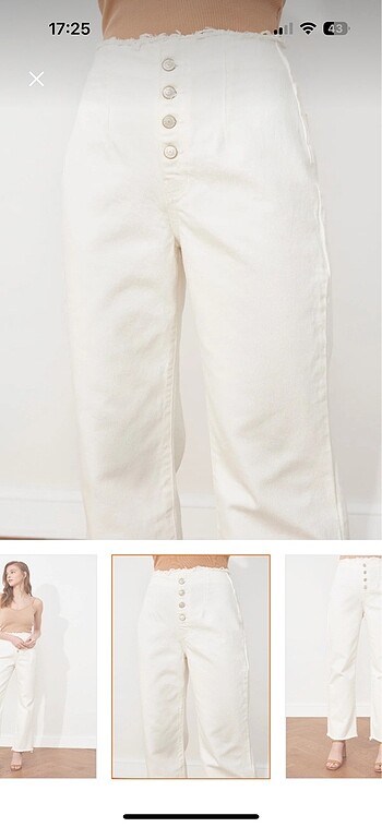 Trendyol & Milla Şık Beyaz Yüksek Bel Jean