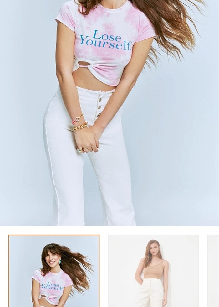 Şık Beyaz Yüksek Bel Jean - Görsel 4