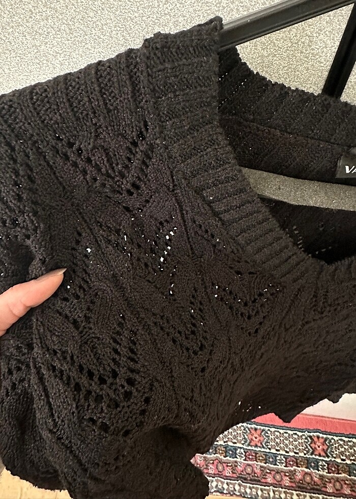 Siyah triko kazak - Görsel 3