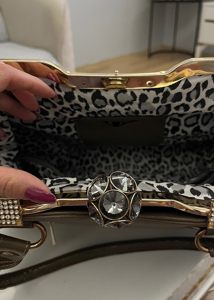 Şık İçi Desenli Kadın Çanta - Görsel 3