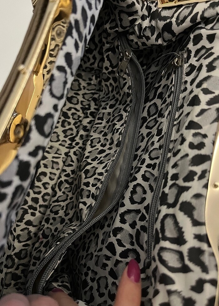 Şık İçi Desenli Kadın Çanta - Görsel 4