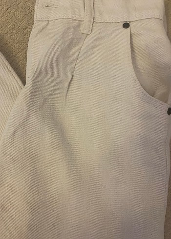 s Beden Kadın Beyaz Keten Regular Fit Pantolon