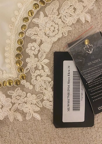 Nakışlı Beyaz Bohem Vintage mayokini - Görsel 4