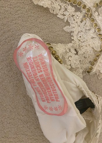 Nakışlı Beyaz Bohem Vintage mayokini - Görsel 6