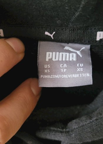 Orjinal Siyah Kadın Puma Kapüşonlu Sweatshirt XS beden. - Görsel 3