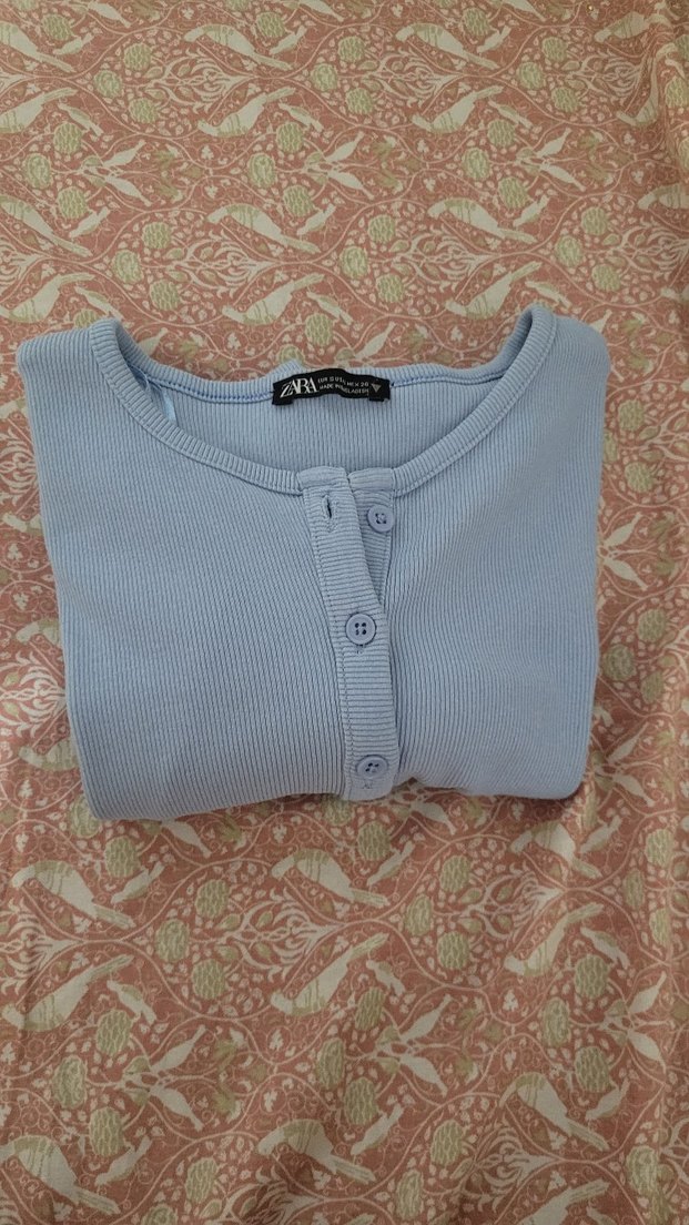 Zara S beden,Crop Kesim, Mavi Kadın Hırka takım. - Görsel 5