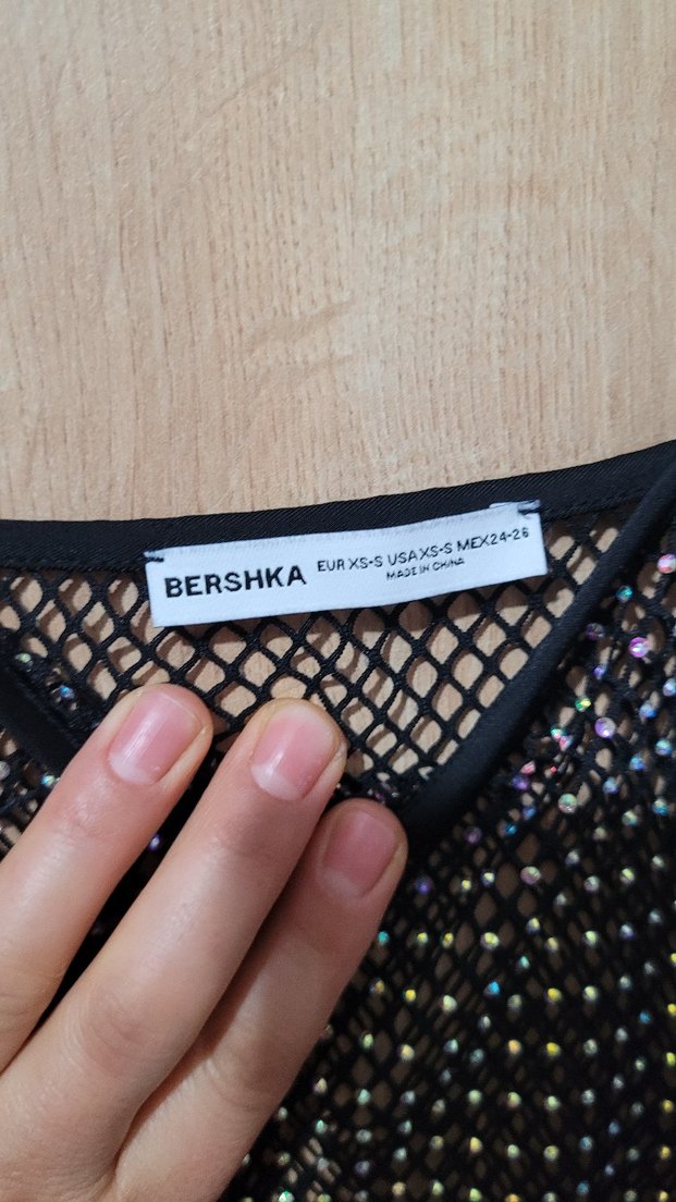 Bershka Siyah taş İşlemeli Uzun Askılı Abiye Elbise - Görsel 2