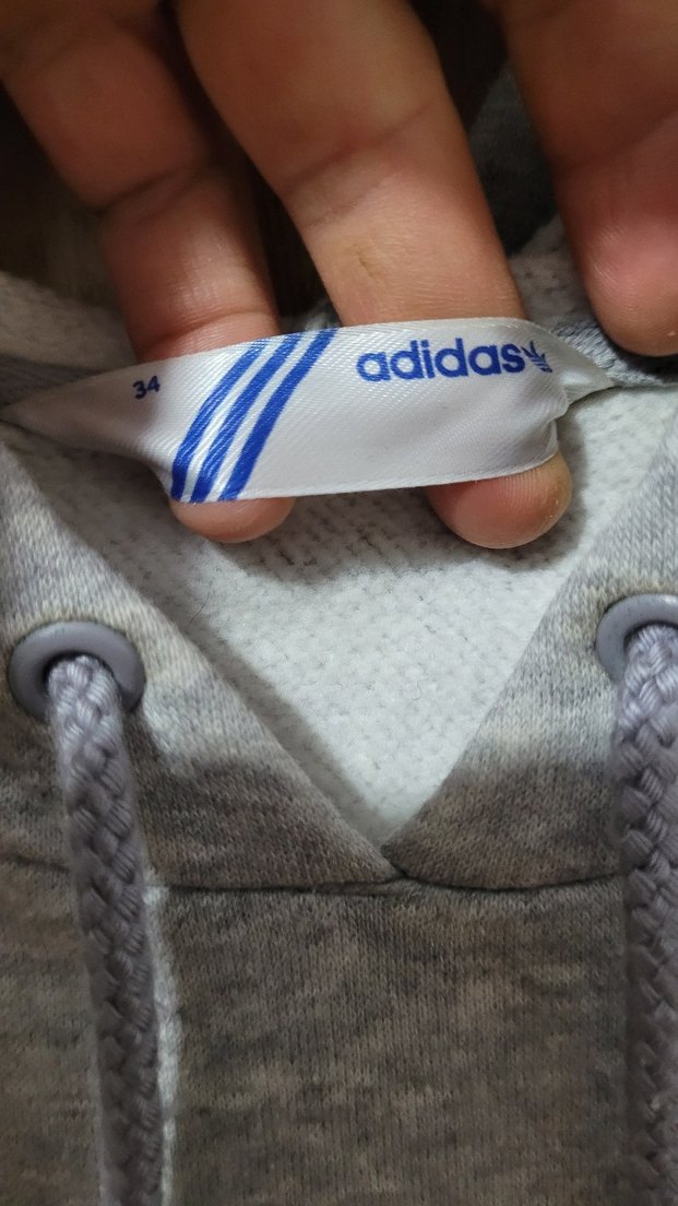 Orjinal,Adidas Gri Kadın Kapüşonlu Sweatshirt. - Görsel 4