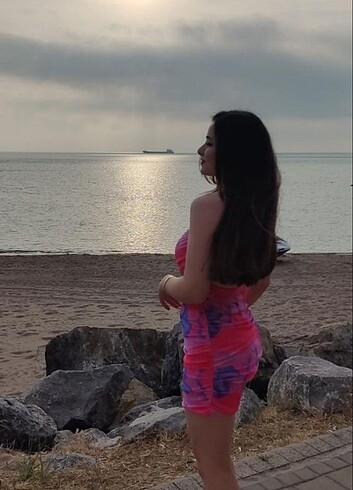 s Beden pembe Renk Love on friday elbise