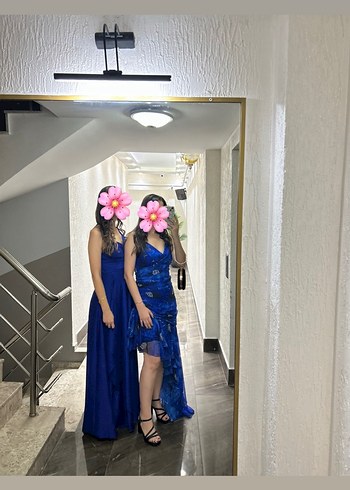 Askılı şifon abiye elbise