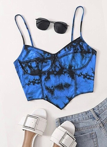 Shein S beden mavi crop