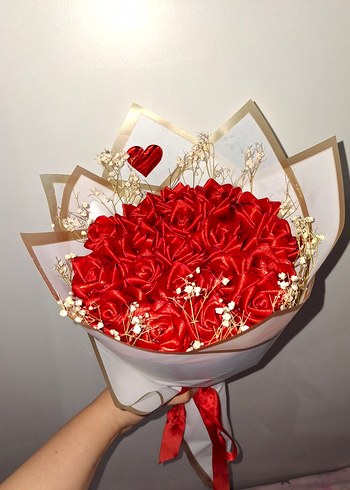 Renkli Yapay Gül Buketi (20 güllü) - Görsel 3