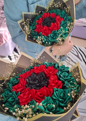 Renkli Yapay Gül Buketi (20 güllü) - Görsel 2