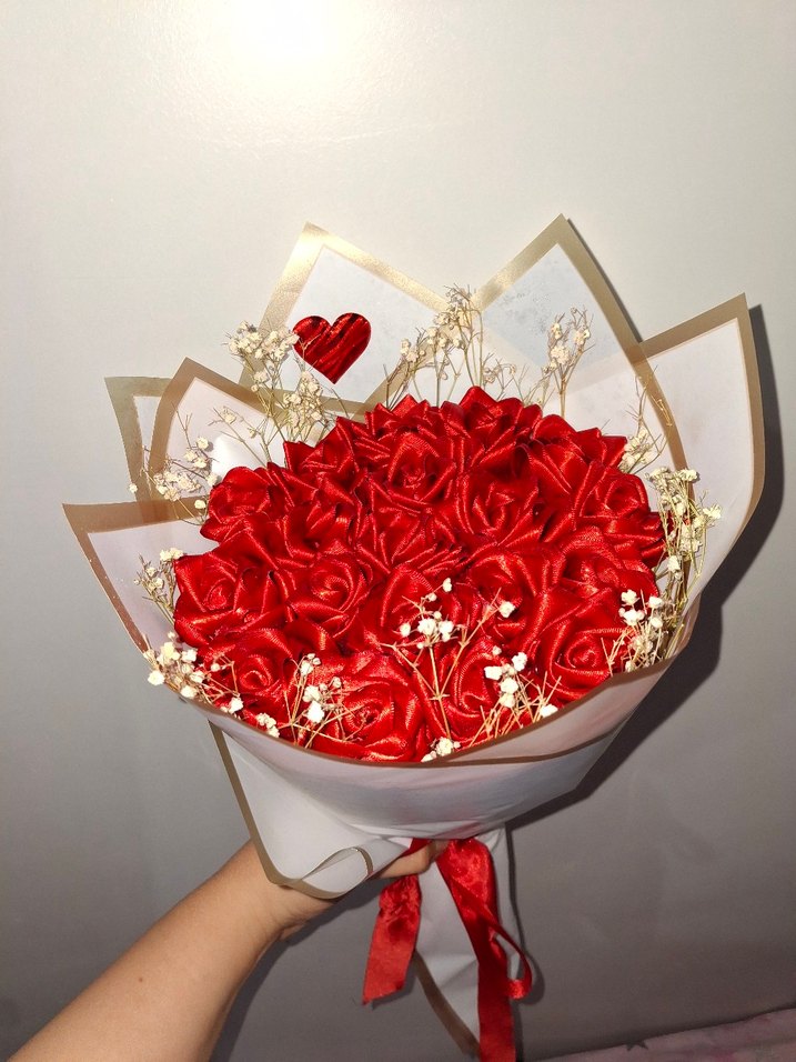 Renkli Yapay Gül Buketi (20 güllü) - Görsel 3